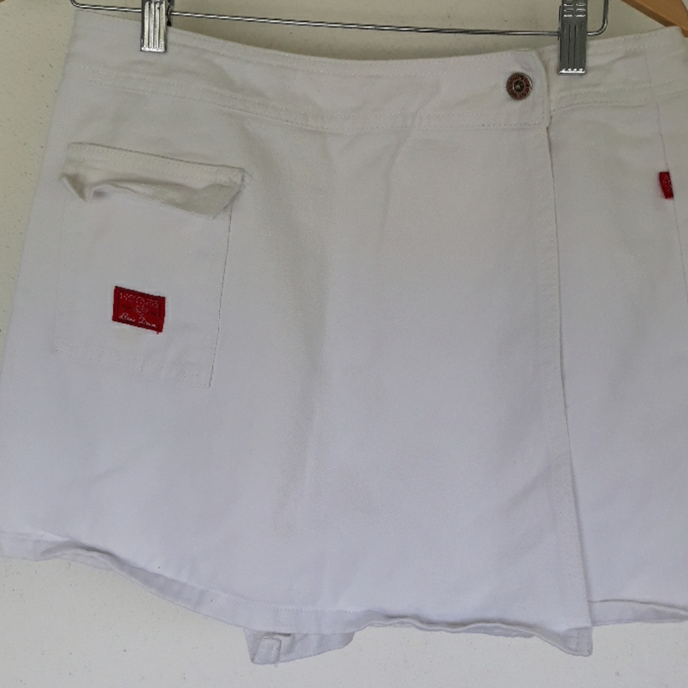 White denim mini-skirt